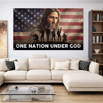 SP-01 One Nation Under God Flag Biblical Faith Church Decoration
