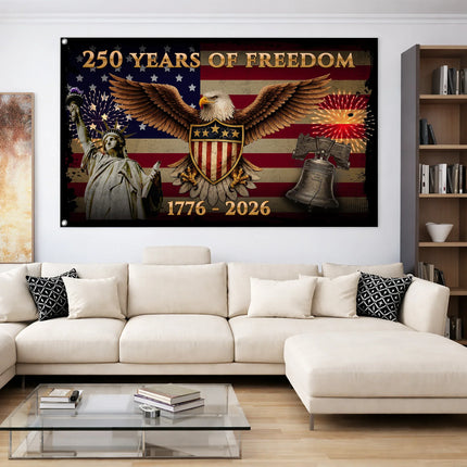 250 Years of Freedom Patriotic America House Flag HOF13 - Charming Present
