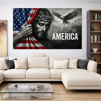 SP-01 God Bless America Christian Faith Flag Faith and Freedom