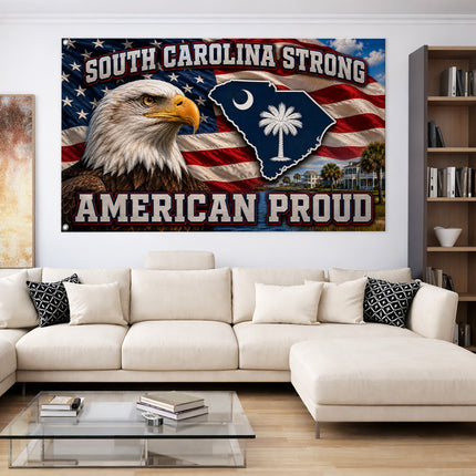South Carolina Grommet Flag Strong American Proud Eagle