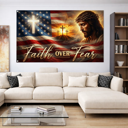 SP-01 Faith Over Fear Flag Hope and Courage Memorial Day