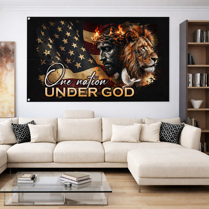 SP-01 Faith Freedom Lion of Judah One Nation Under God Memorial Day Flag