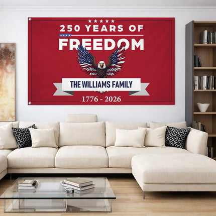 Personalized 250 Years of Freedom Patriotic Eagle House Flag HOF23 - Charming Present