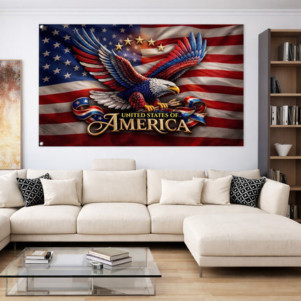 SP-01 God and Country Flag Christian Patriotism Bald Eagle Memorial Day