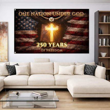 One Nation Under God 250 Years Of Freedom House Flag HOF14 - Charming Present