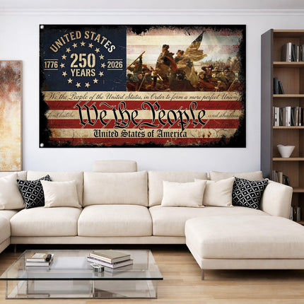 Washington Crossing We The People America 250 House Flag