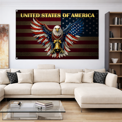 SP-01 American Heritage Flag Bald Eagle Liberty Bell Constitution Day