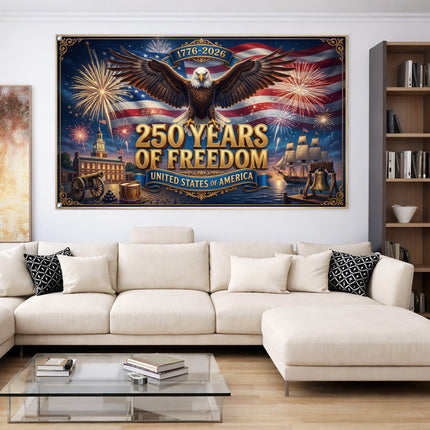 United States of America 250 Years of Freedom Independence Hall Tall Ship House Flag