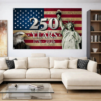 America 250 Years Anniversary Patriotic Eagle Flag HOF3 - Charming Present