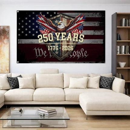 America 250 Years Patriotic Eagle Shield Flag HOF11 - Charming Present