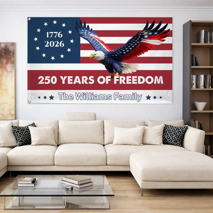 Personalized 250 Years of Freedom Eagle House Flag HOF21 - Charming Present