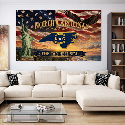 North Carolina Grommet Flag Tar Heel State Eagle Liberty