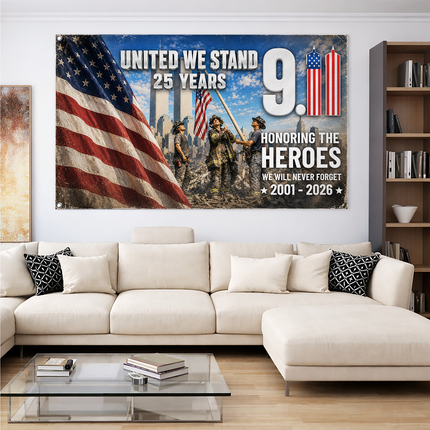 Patriot Day 25th Anniversary United We Stand Heroes Grommet Flag