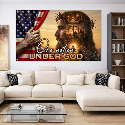 One Nation Under God Jesus Gospel Grommet Flag