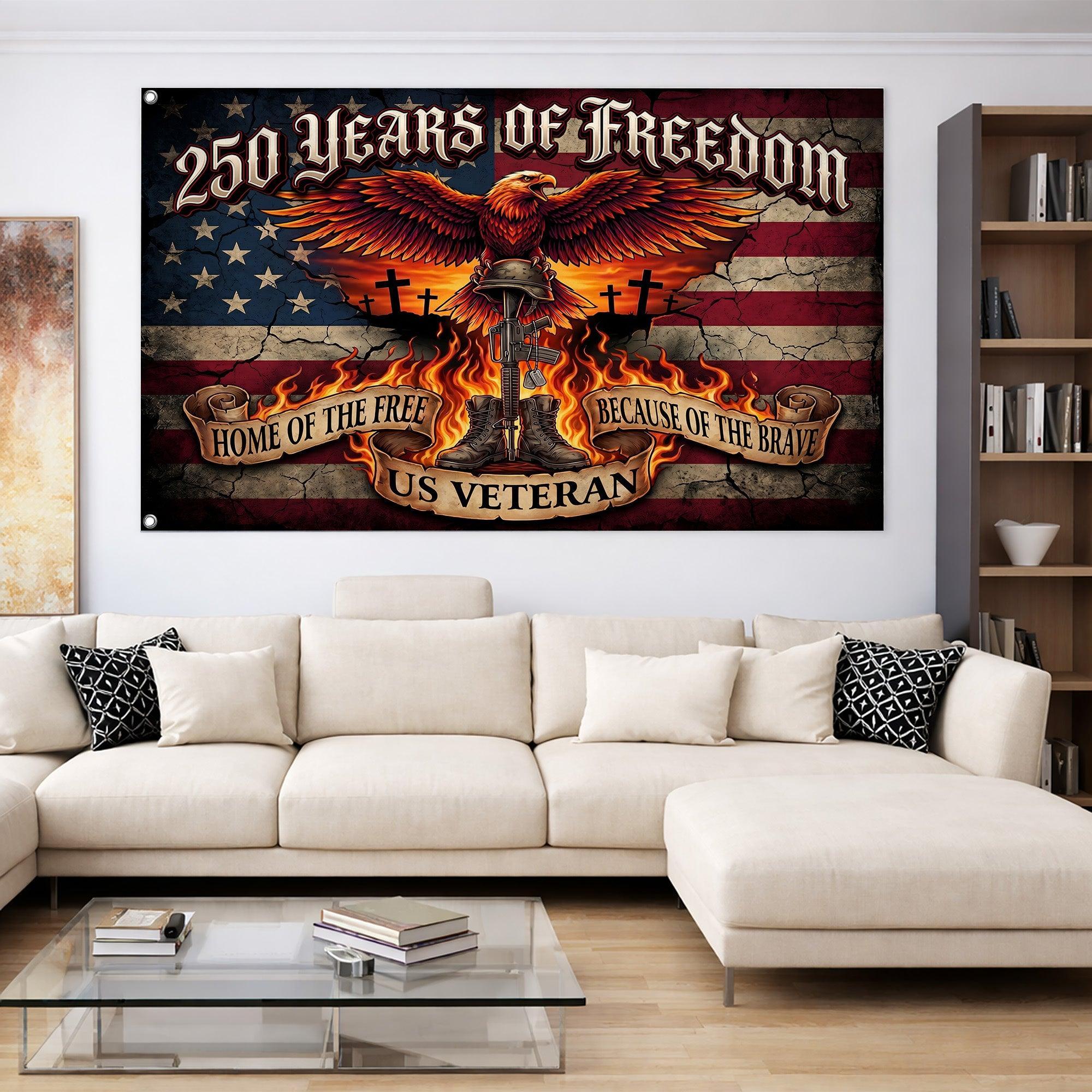 Fiery Flags US Veteran Fiery Eagle Flag - America 250 House Flag – Charming Present