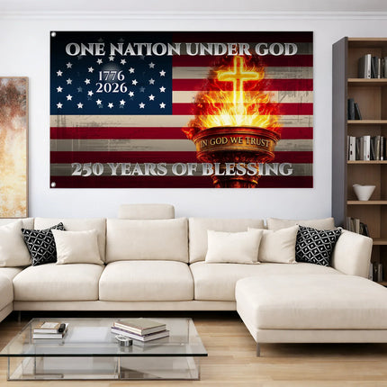 One Nation Under God Christian Patriot Flag America 250 HOF16 - Charming Present