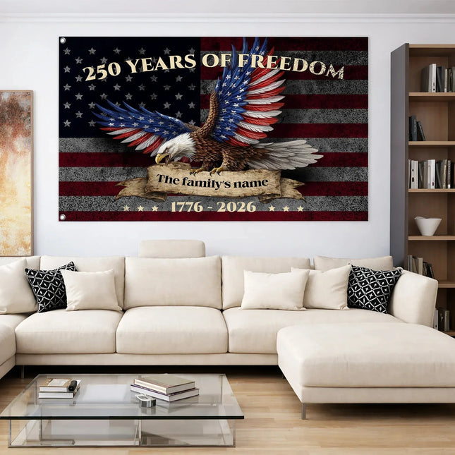 Personalized 250 Years of Freedom Patriotic Eagle Flag HOF7 - Charming Present