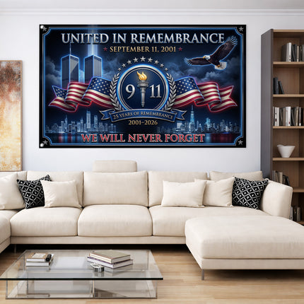 Patriot Day 25th Anniversary United in Remembrance 9.11 Grommet Flag