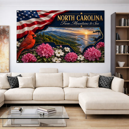 North Carolina Grommet Flag Mountains to Sea Cardinal Floral