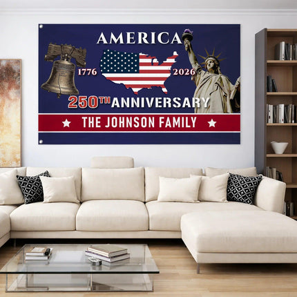 Personalized America 250th Anniversary Patriotic House Flag HOF19 - Charming Present