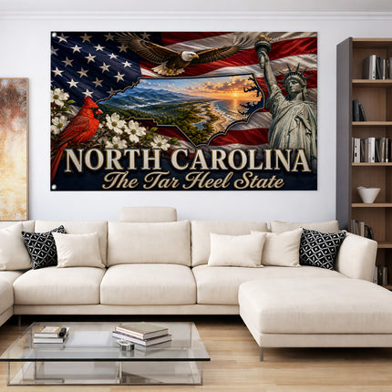 North Carolina Grommet Flag Tar Heel State Eagle Cardinal Liberty