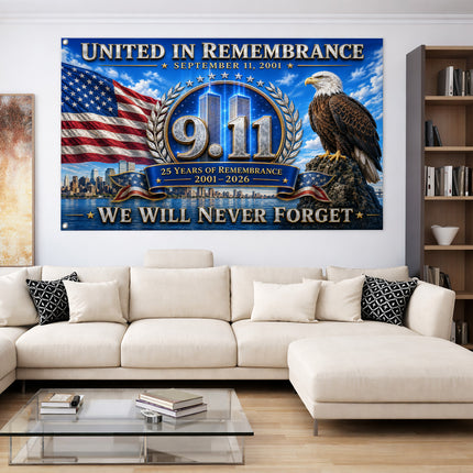 Patriot Day 25th Anniversary United in Remembrance Eagle Flag