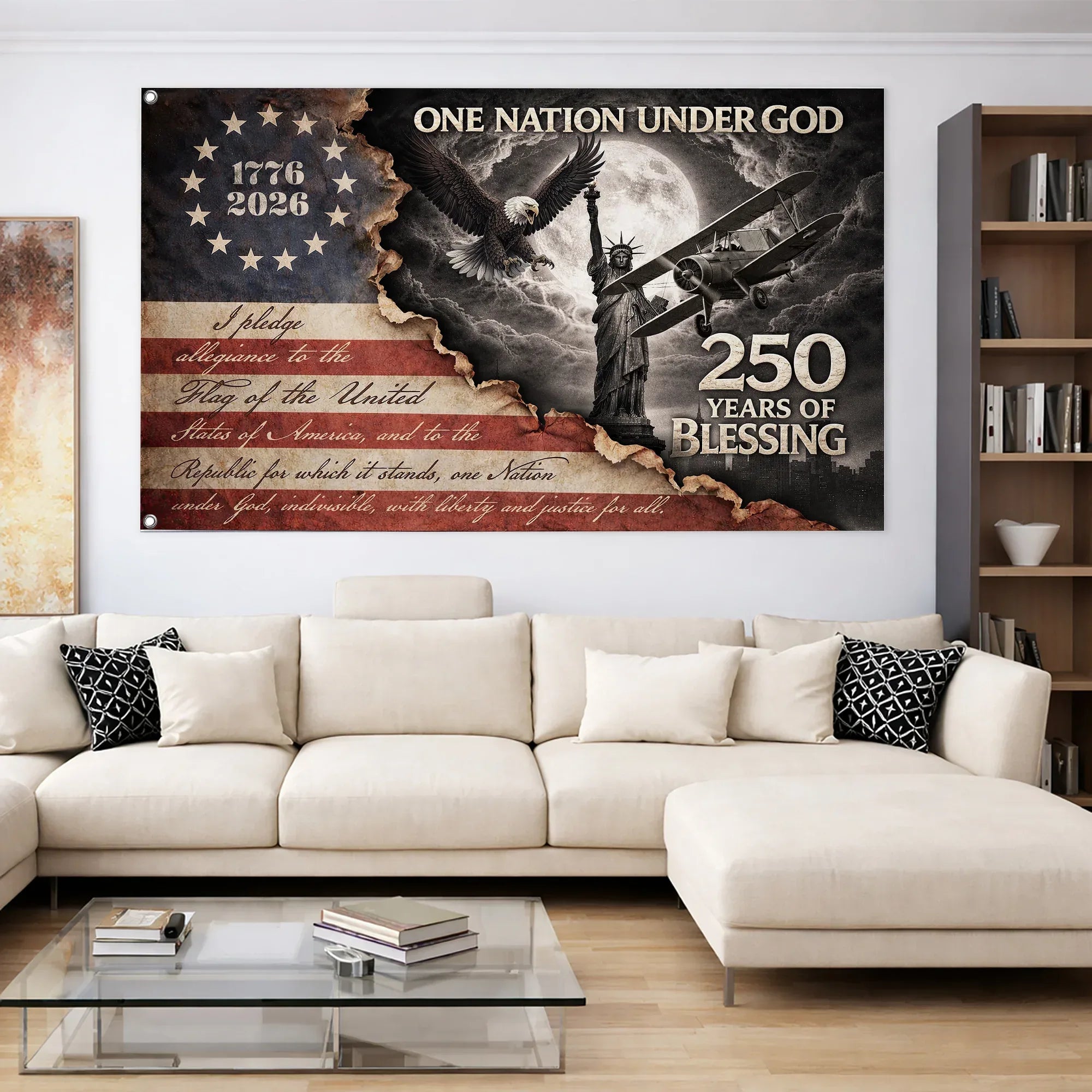 Gd Pledge One Nation Under God Pledge Flag - America 250 House Flag – Charming ...