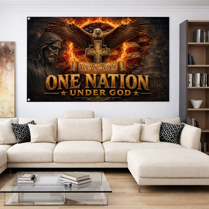 SP-01 One Nation Under God Flag God and Country Independence Day