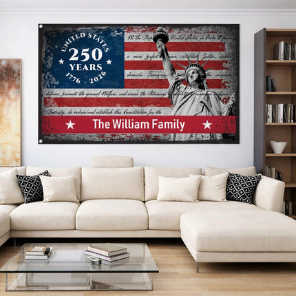 Personalized We The People 250th Anniversary House Flag
