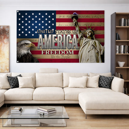 SP-01 USA Faith Flag Faith and Freedom Memorial Day