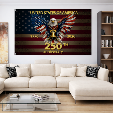 Patriotic Liberty Bell Eagle Flag America 250 Anniversary HOF5