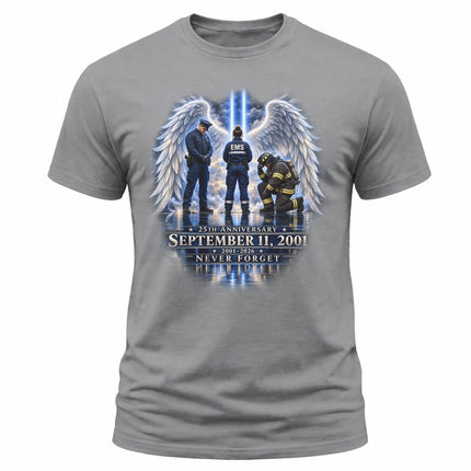 25th Anniversary Patriot Day 911 First Responders Memorial Tribute T-Shirt