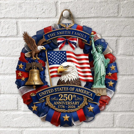 Patriotic 250th Anniversary Custom Wooden Sign WOS1 - Charming Present