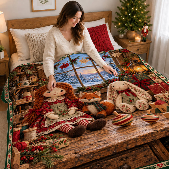 Christmas Fleece Blanket with Cozy Doll Workshop