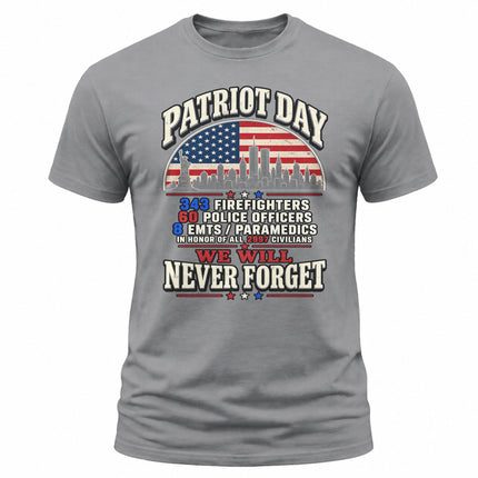 Patriot Day 9/11 Never Forget First Responders Memorial T-Shirt