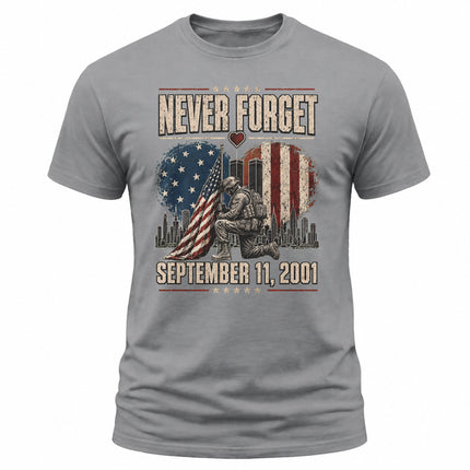 25th Anniversary Patriot Day Kneeling Soldier Never Forget T Shirt