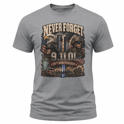 25th Anniversary Patriot Day Firefighter Soldier Eagle Tribute T Shirt