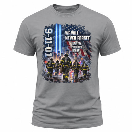 25th Anniversary Patriot Day 911 Firefighter Never Forget Memorial T-Shirt