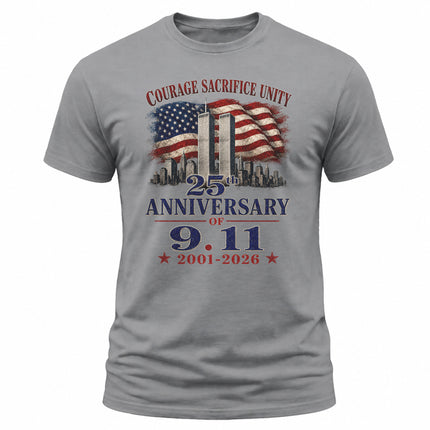 25th Anniversary Patriot Day Courage Sacrifice Unity 9 11 T Shirt