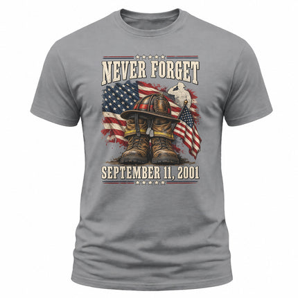 25th Anniversary Patriot Day 911 Never Forget Firefighter Memorial T-Shirt