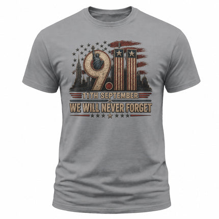 9/11 Never Forget September 11 Patriot Day American Memorial T-Shirt