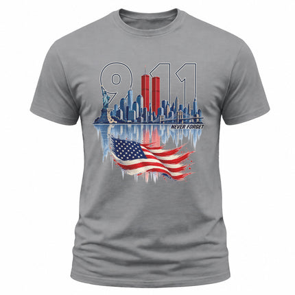 9/11 Never Forget Patriot Day New York City American Flag Memorial T-Shirt