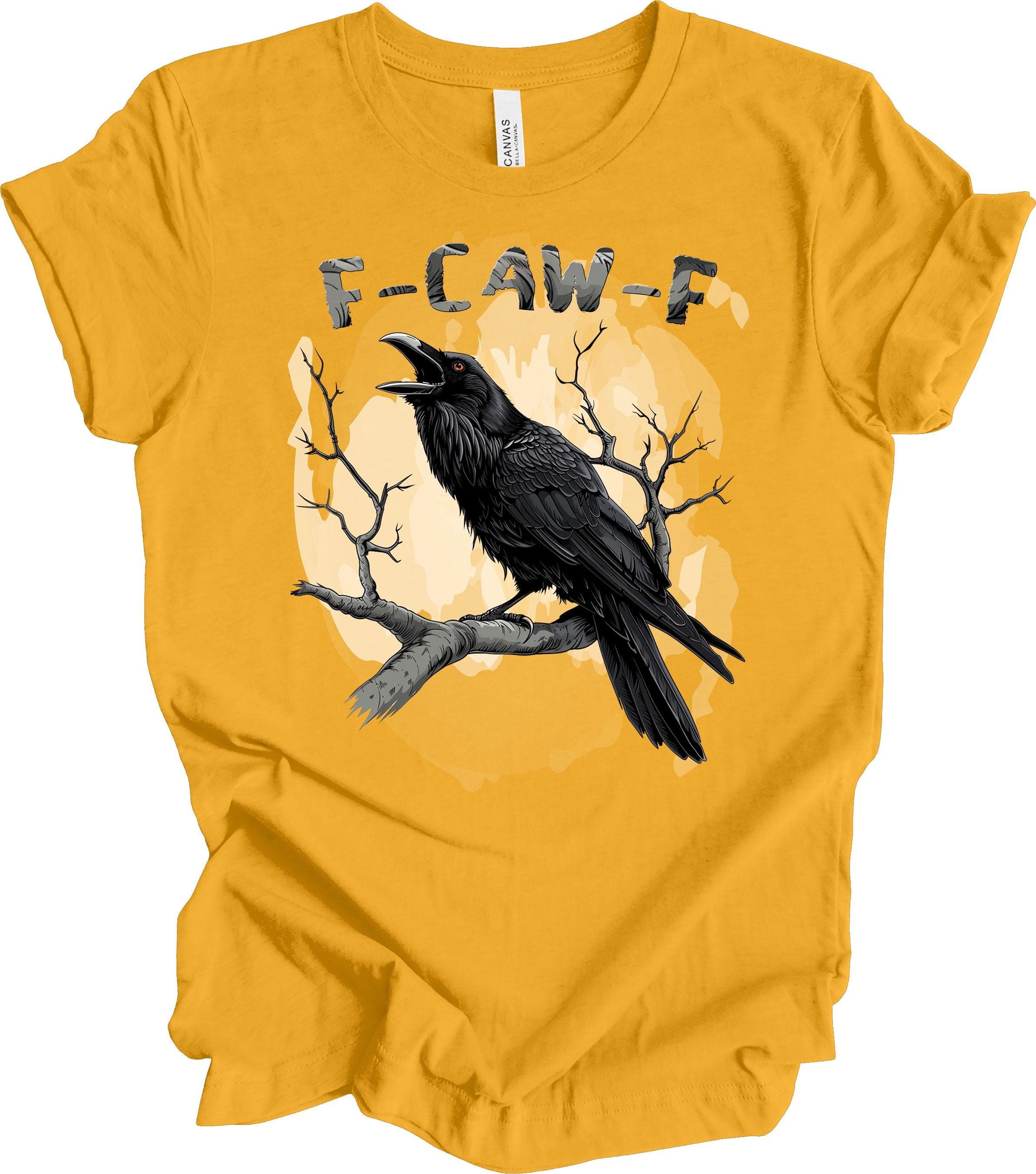 Black Bird Shirt, Funny Crow, F-Caw-F, Black Crow, Raven, Premium Soft Unisex Tee