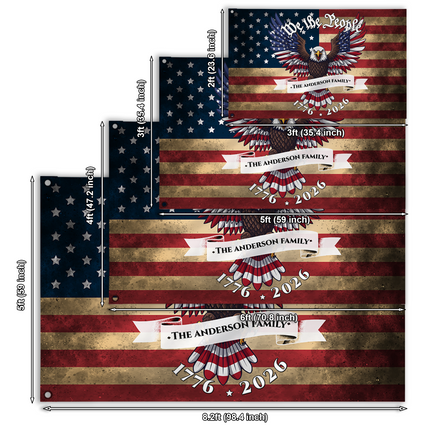 Personalized We The People Patriotic Eagle Flag HOF2
