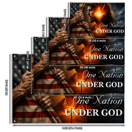 SP-01 Christian Freedom One Nation Under God Jesus Patriotic Flag Memorial Day