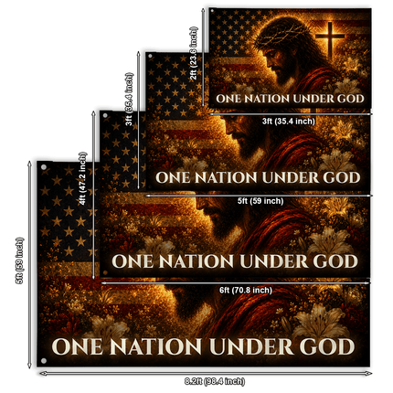 One Nation Under God Jesus Lily Cross Grommet Flag