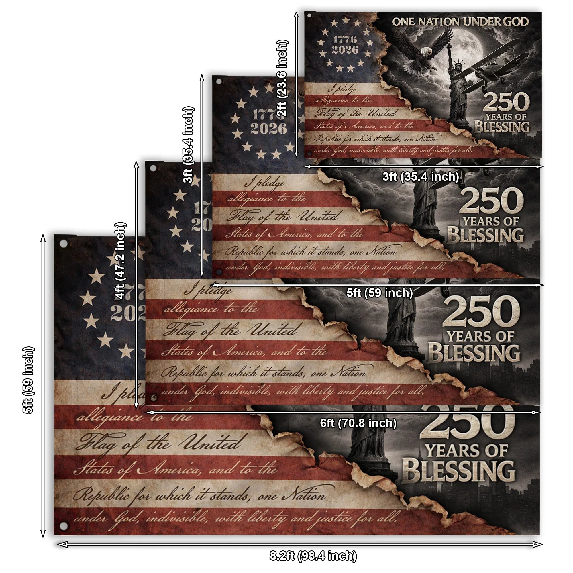 Gd Pledge One Nation Under God Pledge Flag - America 250 House Flag – Charming ...