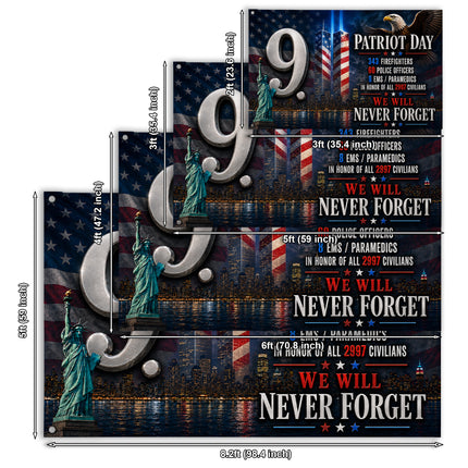 Patriot Day 25th Anniversary 9.11 Heroes Never Forget Grommet Flag
