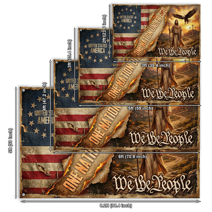 SP-01 One Nation Under God Christian Patriotic Grommet Flag