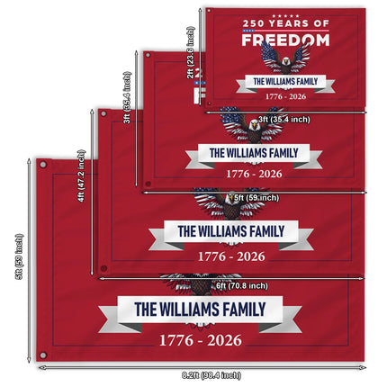 Personalized 250 Years of Freedom Patriotic Eagle House Flag HOF23 - Charming Present